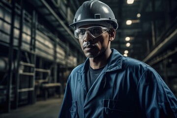 Obraz premium Determined Factory Worker in Safety Gear