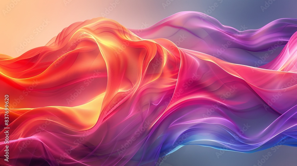 Poster gradient art digital: an illustration highlighting digital art that utilizes gradients to create vib