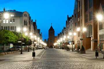 Obraz premium 2023-06-19; View on main pedestrian street of old town