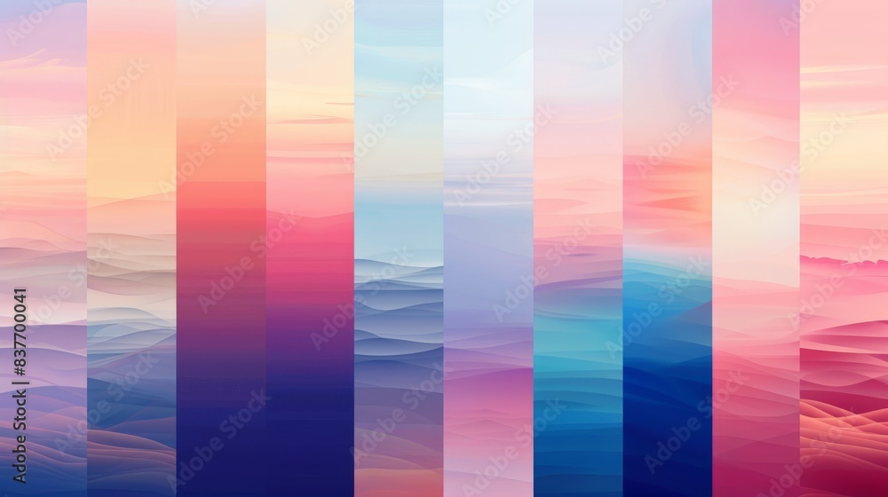 Aufkleber gradient backgrounds soft colors: an illustration featuring gradient backgrounds in soft colors