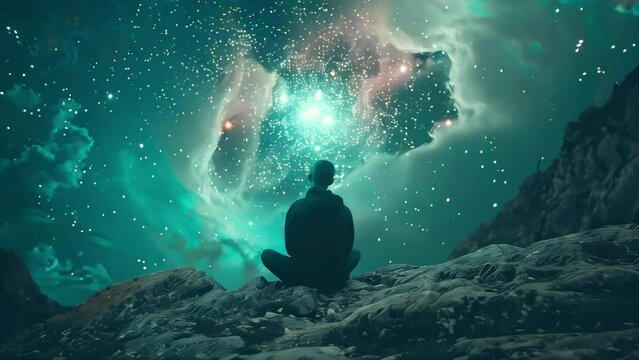 Video of soul searching concept. Exploring the mind, self-discovery, overthinking and psychology.