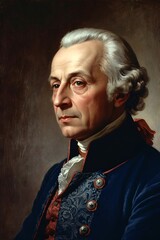 Portrait of Immanuel Kant (1724 -1804). Famous German philosopher. Content made with generative AI not based on real persons