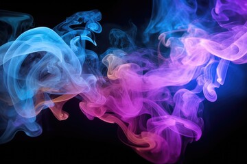 Fototapeta premium Vibrant Colorful Smoke on Black Background