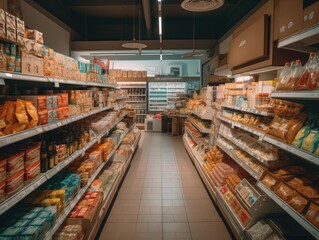 Well-Stocked Supermarket Aisle