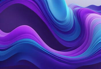 Experience the Futuristic Charm of Glowing Retro Waves with this Abstract Blue and Purple Liquid Wavy Shapes Banner.