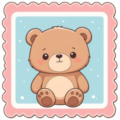 Fototapeta premium stamp baby bear