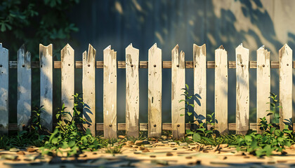 Obraz premium Recreation of a wooden fence 