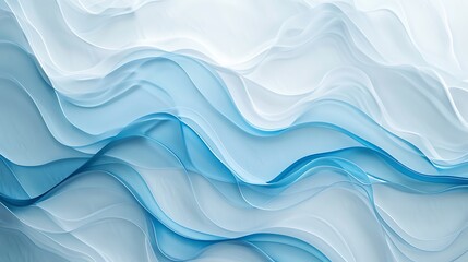 A contemporary design of blue waves on a white frosted glass texture
