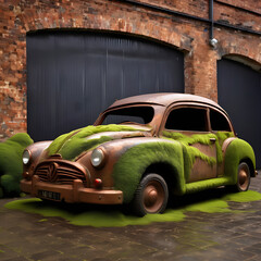 old car in the street