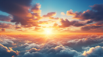 Obraz premium sunset sky with clouds background