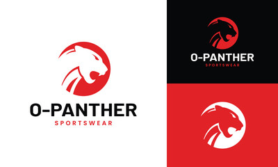 Fototapeta premium Letter Monogram Initial O Panther Logo Design Template. Suitable for General Sports Fitness Finance Construction Company Business Corporate Shop Apparel in Simple Modern Style Logo Design.