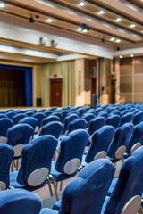 Fototapeta premium Professional Photography of the corporate auditorium or conference hall, where large-scale meetings and prese, Generative AI
