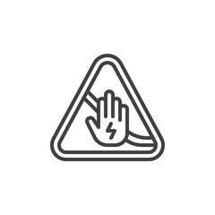 Electrical Hazard Sign line icon