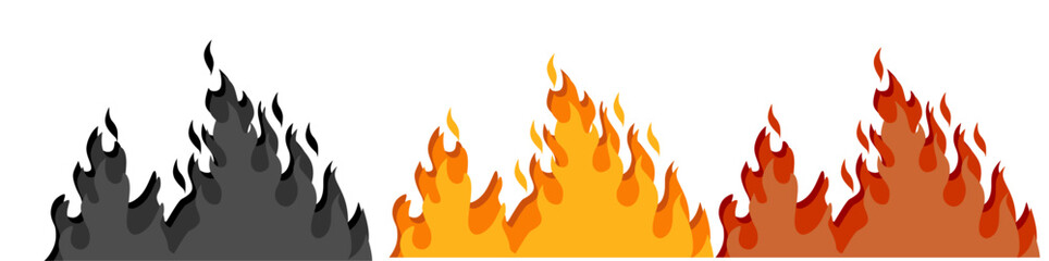 Fire icon vector set. Fire flame symbol. Flame icon collection.