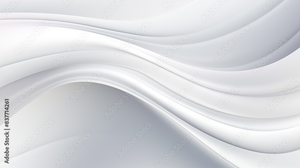 Fototapete Abstract soft shiny white gray wavy line background graphic design. Elegant white gray modern architecture art. Blurred backdrop effect back