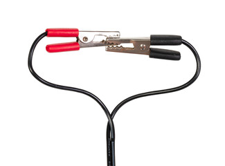 Creative charging, isolated cable on white background