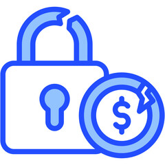 Broken Financial Lock Icon