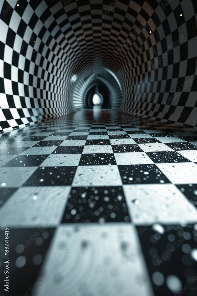 Poster a pixel grid with 3d cubes arranged in concentric circles, creating a sense of depth and motion,