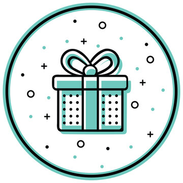recommend clip art: Birthday gift box line art icon style illustration