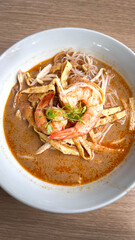 Sarawak laksa , a traditional food in Kuching Sarawak.
