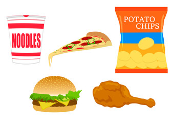 ジャンクフードのイラストセット