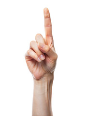 Naklejka premium Hand Pointing Up Gesture