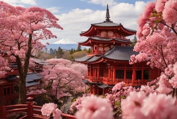 japanese temple in the morning