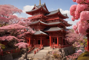 japanese temple in the morning