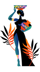 African woman with jugs