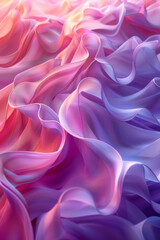Fototapeta premium Abstract gradient curves in pastel hues, forming soft and gentle waves that evoke a sense of peace and tranquility,