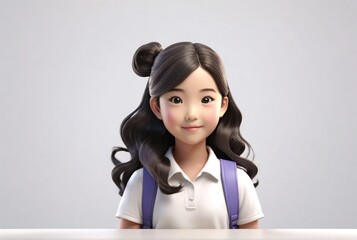 portrait of an asian girl student