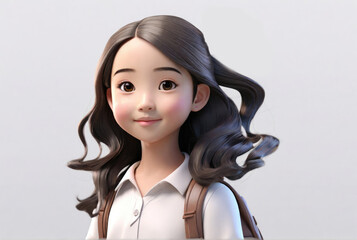 portrait of an asian girl student