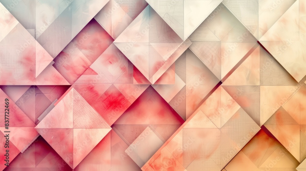 Poster abstract geometric patterns in pastel shades form a soothing yet intriguing background. squares, tri