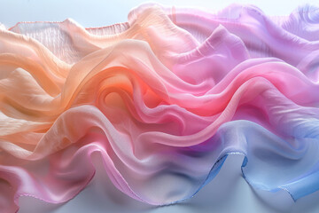 Fototapeta premium A mesh wave pattern with soft, pastel colors undulating smoothly across a light background,
