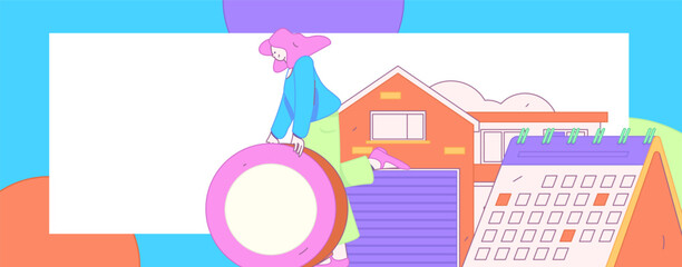 Fototapeta premium Home loan flat vector concept operation illustration 