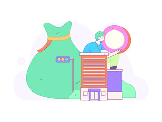 Home loan flat vector concept operation illustration
