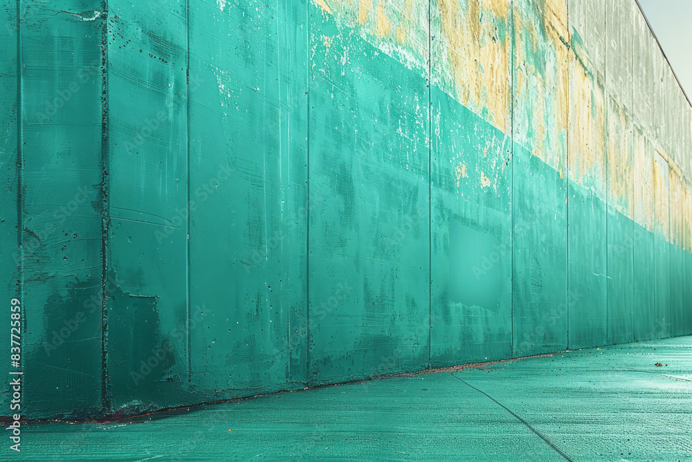 Poster an abstract design featuring parallel lines with a subtle gradient from teal to seafoam green,