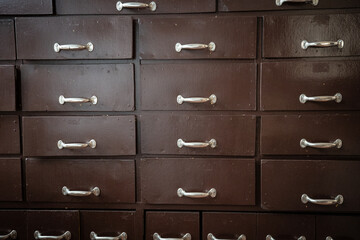 The old drawer cabinet of  apothecary.