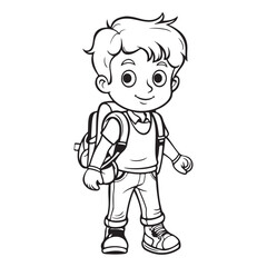 Simple boy logo icon, black vector illustration on white background