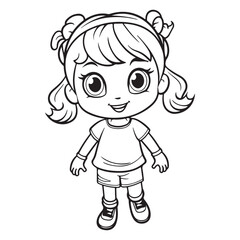 Simple girl logo icon, black vector illustration on white background