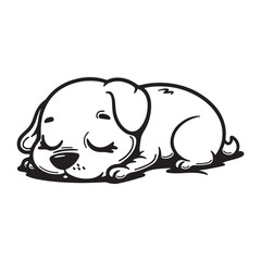 Cute simple dog icon design, black vector illustration on white background