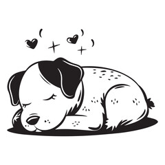 Cute simple dog icon design, black vector illustration on white background