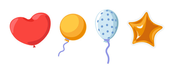 Colorful Party Balloons Vector Set