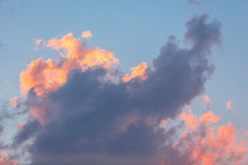 Yellow orange with pink cloud sky
