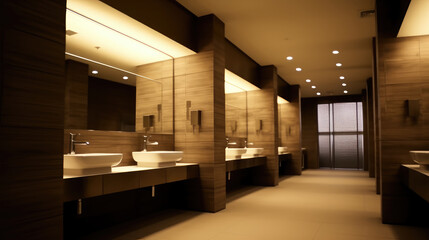 Fototapeta premium Elegant Modern Public Restroom Interior Design