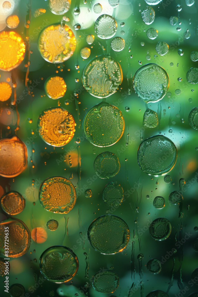 Aufkleber abstract gradient circles made of glass, with a transition from yellow to green, creating harmonious