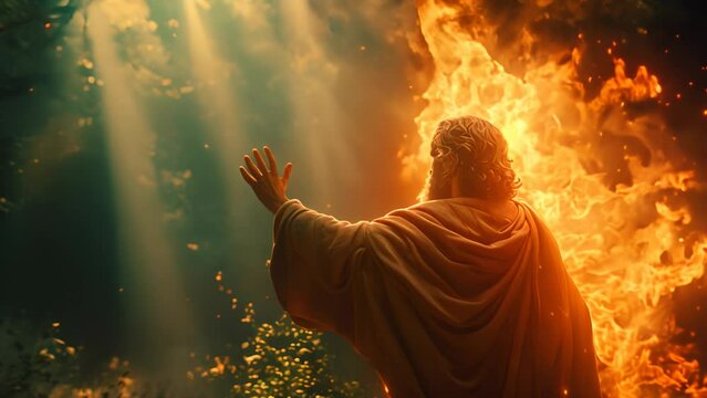 Celestial Connection: Moses Embracing the Divine