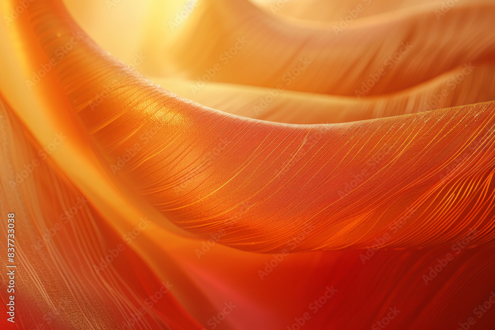 Poster Fluid linear patterns in a gradient of warm colors, creating a sense of harmony and elegance,