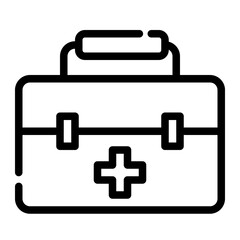 doctor's suitcase cutline icon style