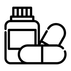 pain reliever medication cutline icon style